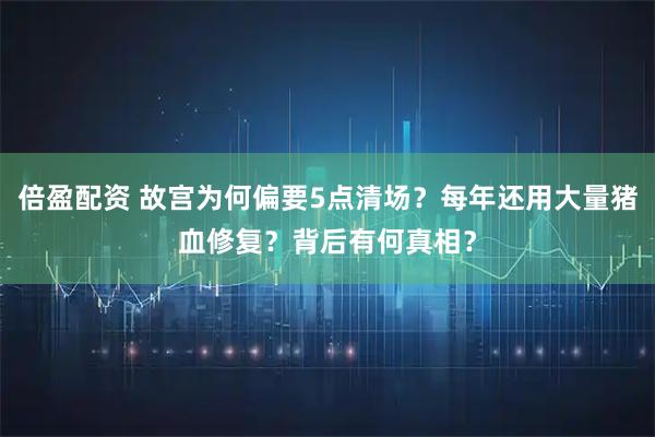 倍盈配资 故宫为何偏要5点清场?每年还用大量猪血修复?背后有何真相?