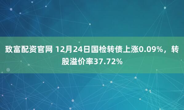 致富配资官网 12月24日国检转债上涨0.09%,转股溢价率37.72%